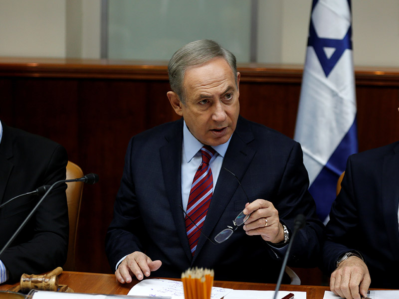 Premierminister Netanyahu bei der wöchentlichen Kabinettssitzung (Archivbild)